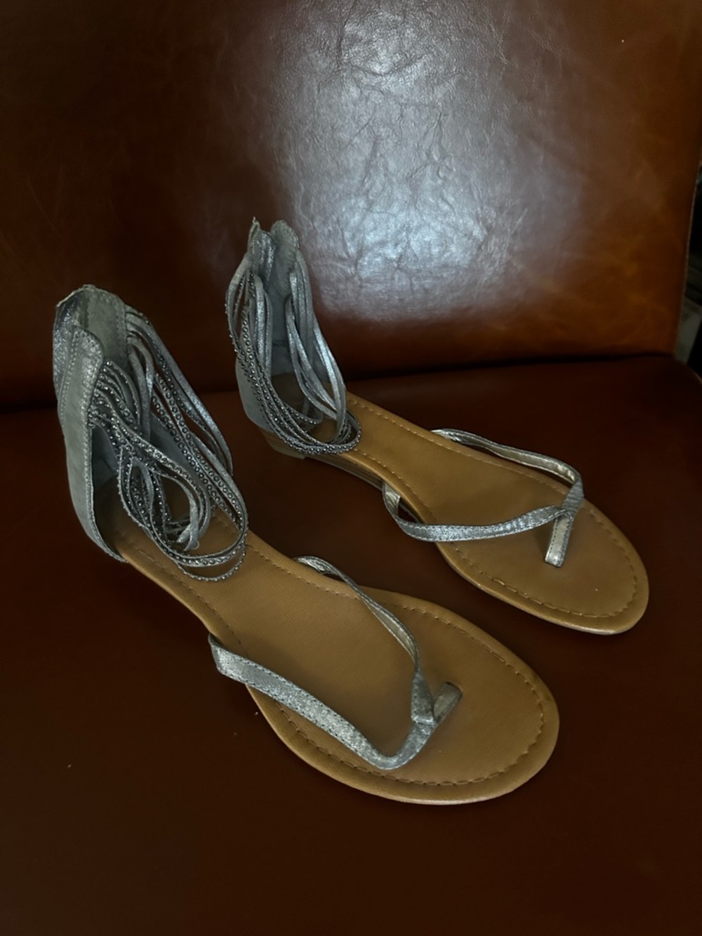 Silver Strappy Ankle-Wrap Women's Sandals - Aldo